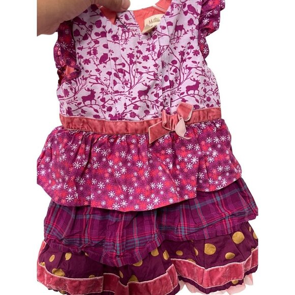 Matilda Jane Dress 12-18 Months Purple Pink Gold Sleeveless Ruffles Baby Girl - Picture 5 of 5